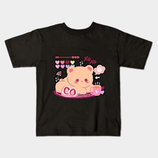 Kawaii Bear Chilling Kids T-Shirt